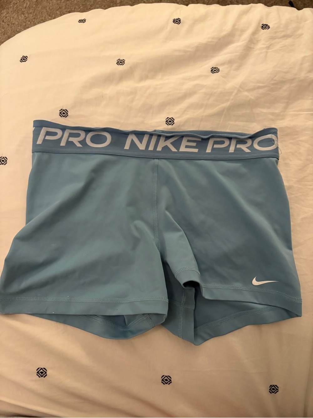 Nike Light Blue Pro Women's Training Bike Shorts